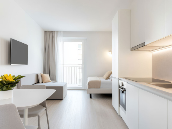 Estudio con vista al mar